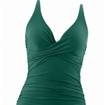 Laorchid einteiliger Badeanzug bademode v Ausschnitt Damen Badeanzug bauchweg Push up Bademode Swimsuit high Waist Schwimmanzug Dunkel Grün XL