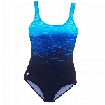 Lascana - Badeanzug (42 B Blau Gemustert)