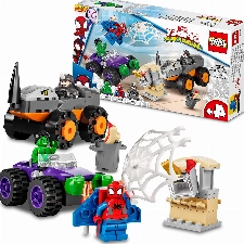 LEGO 10782 Marvel Spidey und Seine Super-Freunde Hulks und Rhinos Monster Truck-Duell, Spider-Man-Set, Superhelden-Spielzeug zum Bauen ab 4 Jahren