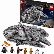 LEGO 75257 Star Wars Millennium Falcon, Raumschiff-Spielzeug mit 7 Figuren, Finn, Chewbacca, Lando Calrissian, Boolio, C-3PO, R2-D2 und D-O, Modell aus Der Aufstieg Skywalkers-Kollektion