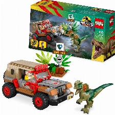 LEGO 76958 Jurassic Park Hinterhalt des Dilophosaurus, Dinosaurier Spielzeug Set mit Figur und Jeep für Kinder ab 6 Jahren