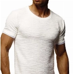 Leif Nelson Herren Sommer T-Shirt Rundhals-Ausschnitt Slim Fit Baumwolle-Anteil Moderner Männer T-Shirt Crew Neck Hoodie-Sweatshirt Kurzarm lang LN8223 Ecru X-Large