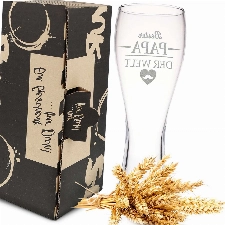 Leonardo Weizenglas mit Gravur - Bester Papa der Welt - Geschenke für Papa zum Vatertag - Geschenk für Bierkenner - Geschenkidee für Ihn Männer zum Geburtstag - 500 ml