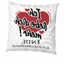 LIEBTASTISCH - Kissen mit Spruch. Ich Liebe Dich mehr. - Liebe - Schatz - Geschenk für Paare - Liebeskissen - 40x40cm Valentinstagsgeschenk