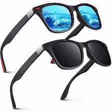 LINVO Sonnenbrille Herren Damen Polarisiert TR90 Superleichtes Retro Rechteckig Klassisch 100% UV400 Schutz Cat 3 CE