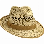 Lipodo Carovigno Vented Crown Hut Damen/Herren - Trilby aus 100% Stroh - Strohhut hergestellt in Italien - Fedora in XL (60-61 cm) - Sonnenhut mit Ripsband