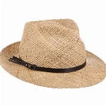 Lipodo Delamo Strohhut Damen/Herren - Made in Italy - Handgefertigt - Aus 100% Stroh - Hut mit Kunstledergarnitur - Luftiger Sommerhut - Sonnenhut Frühjahr/Sommer Natur L (58-59 cm)