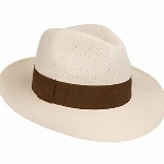 Lipodo Palermo Strohhut (Bogarthut) aus Papierstroh Damen und Herren - Hut mit Ripsband - Sommerhut in Natur - Sonnenhut in M (56-57 cm) - Strandhut Frühling/Sommer