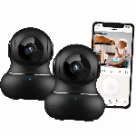 Little elf Überwachungskamera 2 Stück, Babyphone mit Kamera mit Bewegungserkennung, Nachtsicht, Zwei-Wege-Audio, 1080P WLAN Kamera, Berwachungskamera für Hunde, Haustierkamera mit APP, Alexa