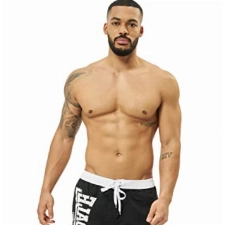 Lonsdale Herren CLENNELL Badehose, Schwarz/Weiß, L