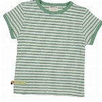 loud + proud Unisex Kinder Streifen mit Leinen, GOTS Zertifiziert T-Shirt, Bamboo, 74/80