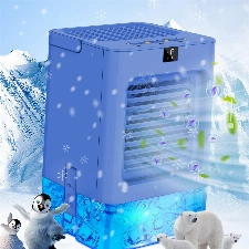 Luftkühler mit 3 Windgeschwindigkeiten und 7 LED-Leuchten, Ventilator Leise, Mobile Klimaanlage mit Wasserkühlung für Schlafzimmer, Büro, Wohnzimmer & mehr