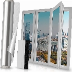 LULUETPUE Spiegelfolie Selbstklebend Sonnenschutzfolie Fenster innen UV-Schutz Reflektierende Fensterfolie Silber Thermofolie für Büro und Haus, (40 * 200CM)