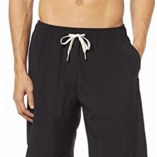 LYRIKER Badeshorts Herren Kurz Badehose Männer Badehosen mit Mesh Schnelltrockned Schwarz L