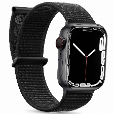 Maledan Nylon Armband Kompatibel mit Apple Watch Armband 44mm 38mm 42mm 40mm 41mm 45mm 49mm, Verstellbare Sport mit iWatch Series 8 7 6 5 4 3 2 1 SE, 42mm/44mm/45mm/49mm, Schwarz