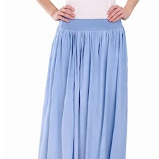 Malito Damen Maxi Rock, Langer Rock Blickdicht, Sommerrock mit Bund Rock - 2203 (hellblau)