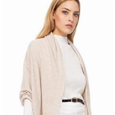 Marine Cashmere - Stola aus Kaschmir-Mischung für Damen, zartes und weiches Kaschmirgarn, MADE IN ITALY (Beige)