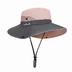 MengH-SHOP Sonnenhut Damen Sonnenhüte Breite Krempe UV-Schutz Angeln Hut Mesh Strand Sonnenhut Faltbar Sonnenschutzhut für Gartenarbeit Reisen Wandern Angeln 56-58CM (Rosa)