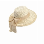 Miuno® Damen weich Sonnenhut Partyhut Stroh Hut Schleife H51065 (beige)