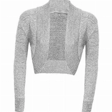 mix_lot Neue Damen Langärmliges Strick Glitter Shrug Bolero Cardigan Weihnachten Festliche Anlässe Abend-Partei-Frauen Spitze Silber Glitter (M/L 12-14, Silver Glitter)