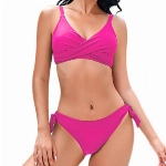 Mooncore Bikini Damen Set, Push Up Bikini Verstellbare Träger Seite Krawatte niedrige Taille Blumendruck Zweiteiliger Badeanzug