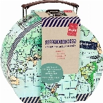 moses. Fernweh Geschenkkoffer Reiseerinnerungen, Geschenkbox Geldgeschenke und Reisegutscheine, Deko Mini-Koffer zum Verschenken oder zur Aufbewahrung von Erinnerun Weltkarten Retro-design