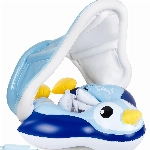 MYCARBON Baby Schwimmring mit Sonnendach für Kinder von 6 Monaten bis 3 Jahre Schwimmhilfe mit Glocken und Schwimmsitz Schwimmring Baby in Pool Badewanne Freibad Meer See