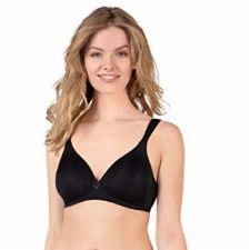 Naturana® BH Damen ohne Bügel [Cup A-D] I 100% Dank gepolsterten Trägern I BH ohne Bügel mit nahtlosen Cups I Bequemer Damen BH mit Unterbrustband 95 Schwarz C