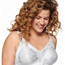 Naturana® Minimizer BH mit Blumenmuster [Cup B-D]: Minimizer BH ohne Bügel I Big Cup BH mit schönen Verzierungen I hochwertiger BH Minimizer ohne Bügel 85 Weiss D