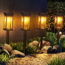 NEEMO Solarlampen für Außen Garten, 6 Stück Typisch Solarleuchten für Außen mit Warmweiß Wolfram, Wasserdicht Auto Ein/Aus Solarleuchten Garten Deko für Rasen, Terrasse, Hof, Geschenke