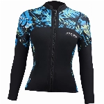 Neoprenanzüge für Damen, 2 mm Neopren Neoprenanzug Top, Lange Ärmel, Thermo Tauchanzüge mit Frontreißverschluss, für Tauchen Surfen Schnorcheln UPF 50+