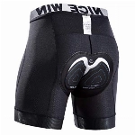 NICEWIN Radunterhose Herren mit Sitzpolster Radlerhose Unterwäsche 4D Gepolsterte Fahrradhose Kurz Atmungsaktive schnelltrocknende stoßfeste Herren Fahrrad Unterhose, XXL, Schwarz