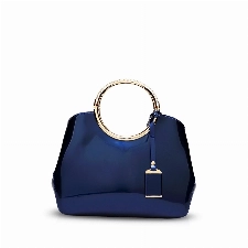 NICOLE & DORIS Damen Handtasche Lackleder Clutch Henkeltasche Abendtasche Umhängetasche wasserdichte Schultertaschen Mode Tasche mit Abnehmbarem Schultergurt Blau