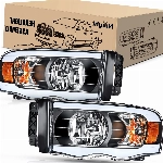 Nilight Scheinwerfer Montage LED DRL für Dodge Ram 1500/2003 2004 2005 Dodge Ram 2500 3500 Scheinwerfer, schwarzes Gehäuse, bernsteinfarbener Reflektor