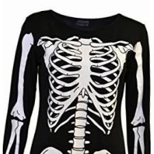 NOROZE Damen Frauen Halloween Skelett Schädel Knochen Rot Blut Herz Bodycon Kostüm Neuheit Party Kleid(40-42, Schwarz Skelett) by Vitageclothing