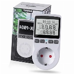 NOVKIT Stromzähler für Steckdose, Stromverbrauchsmesser, Energiekostenmessgerät, Stromkostenmessgerät mit Überlastungsalarm, LED-Anzeiger und Löschen-Tasten (3680W)