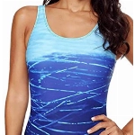 Octopus Damen Badeanzug Einteiler Verschiedene Modelle f5519 Farbe: Badeanzug Blau (BA18-1447), Gr. 46