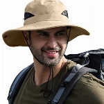 Olasfa Sonnenhut Herren Damen Fischerhut Outdoor Safari Hut UV Schutz Faltbar Sommerhut Anglerhut Herren Buschhut Wanderhut Boonie Hat mit Breiter Krempe