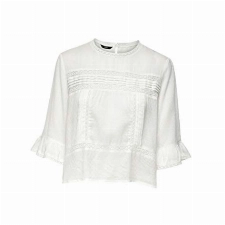 ONLY Damen ONLANEMONE 3/4 Flaired TOP NOOS WVN Bluse, Cloud Dancer, 38