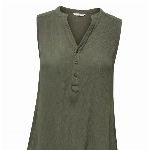 ONLY Damen Tank Top Blusen Shirt | Langes V-Ausschnitt Regular Fit Oberteil | ohne Ärmel ONLJETTE, Farben:Olive, Größe:38