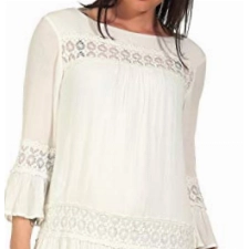 ONLY Damen Viskose Kleid ONLTyra Knielang 15142157 Cloud Dancer 38