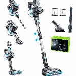 Oraimo Akku Staubsauger, 6-in-1 Staubsauger Kabellos Selbststehend, 800ml Kabelloser Akkusauger mit Abnehmbarer Akku, LED Licht, Handstaubsauger für Hartböden, Teppiche, Marmorfliesen, Tierhaare