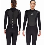 Owntop Neoprenanzug Herren Damen 3mm Neopren - Lange Ärmel Einteiliger Taucheranzug, UV-Schutz Stretch Badebekleidung Tauchhaut für Tauchen Surfen Schwimmen Schnorcheln Wassersport, Damen Schwarz S