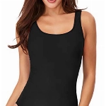 PANAX Pofessioneller Damen Schwimmanzug - Sportlicher Badeanzug mit herausnehmbaren und vorgeformten Softcups Alle Schwarz, Größe L