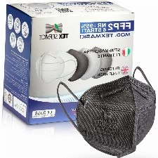 Parama 50x FFP2 Maske Schwarz CE Zertifiziert 5 Lagig Made in Italy EN149:2001+A1:2009