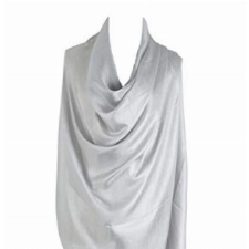 PB-SOAR Damen Einfarbiger Glänzend Schal Stola Halstuch für Abendkleider 185 x 100cm, 18 Farben auswählbar (Silbergrau)