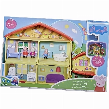 Peppa Pig Peppa’s Adventures Peppas Tag- und Nacht-Haus, Spielhaus mit Sprache, Licht und Geräuschen, 3 Figuren, 13 Accessoires, ab 3 Jahren