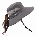 Pesaat Sonnenhut Damen UV Schutz Fischerhut knautschbarer Wasserfester Sommerhut mit Kinnband gartenhut Boonie hat damenfür Gartenarbeit Reisen Wandern Angeln (Grau-Einfarbig, Gr.Erwachsener)