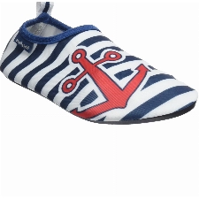 Playshoes Barfuß Badeslipper Aqua-Schuhe, Marine Weiß Maritim, 26/27 EU