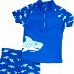 Playshoes Jungen UV-Schutz Bade-set Hai 460122, 7 - Blau, 98-104